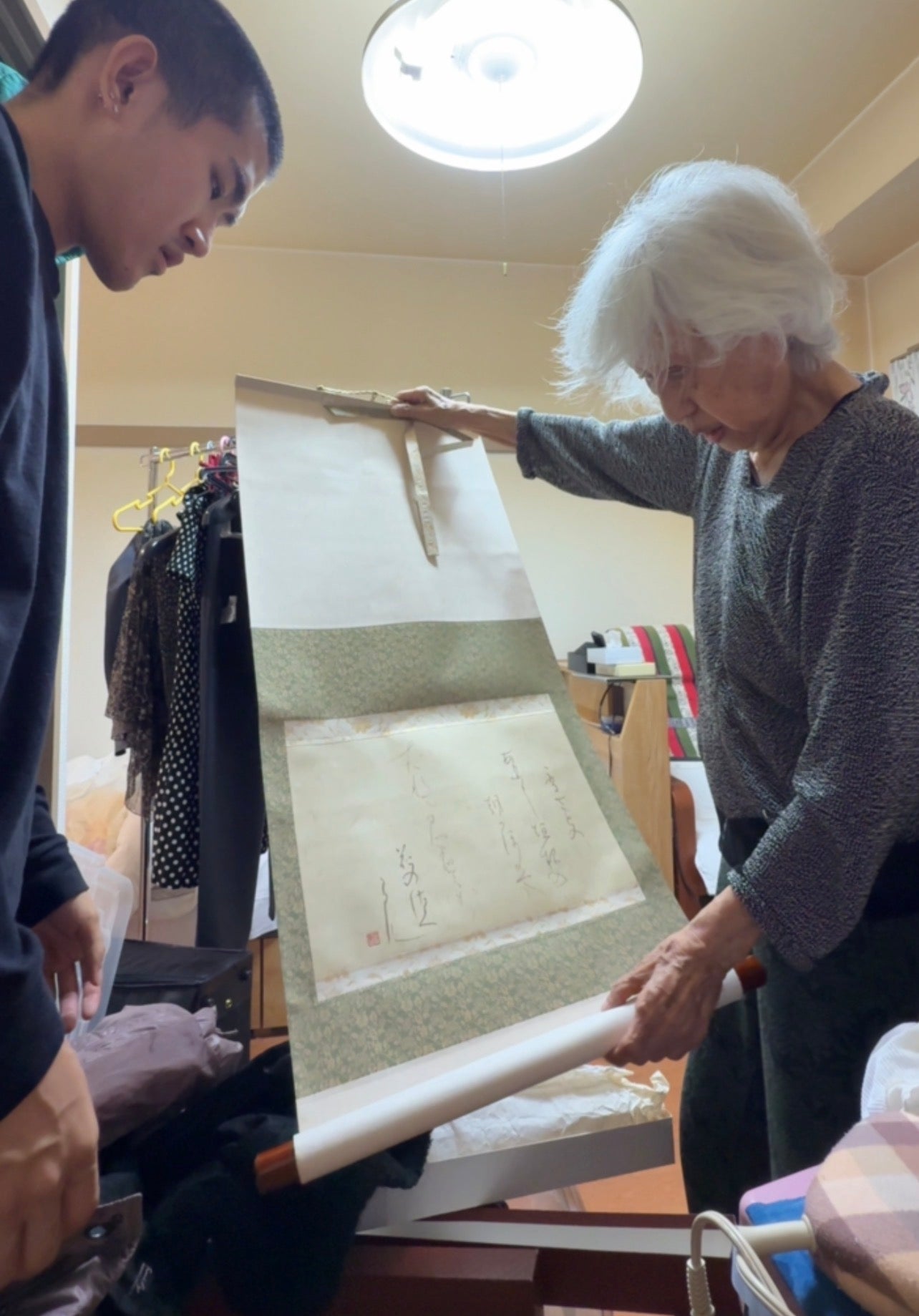 Photograph of her original tea ceremony certificate